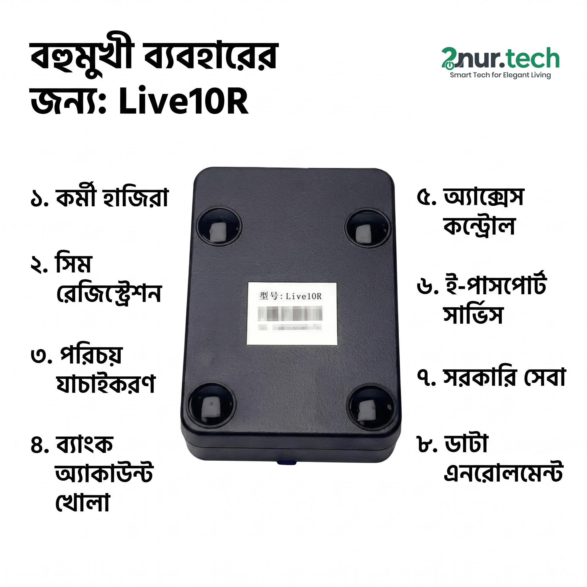 ZKTeco Live10R Optical Fingerprint Reader Biometric Security
